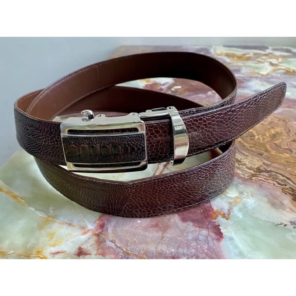 NEW MENS REVERSIBLE BROWN GENUINE LIZARD LEATHER BELT DECORATIVE SLIDE BUCKLE 42